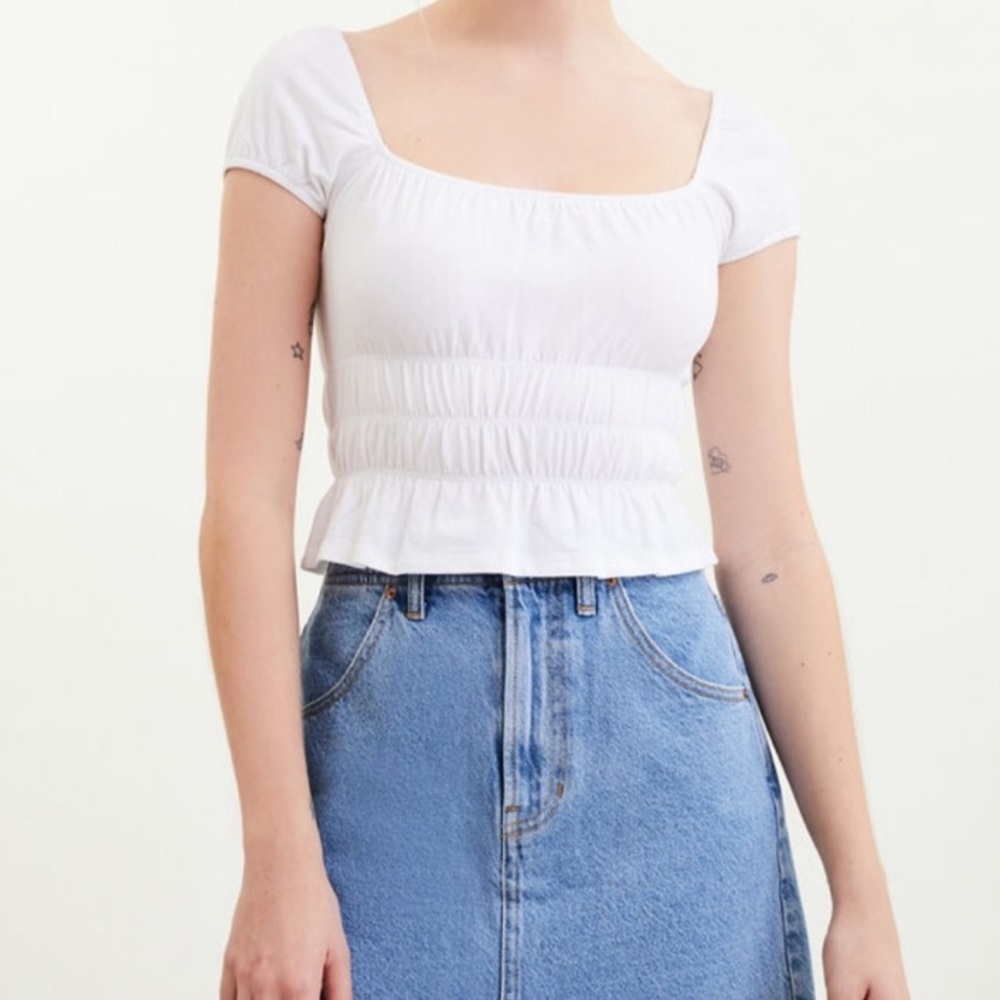 White me to we ruched crop top size xs